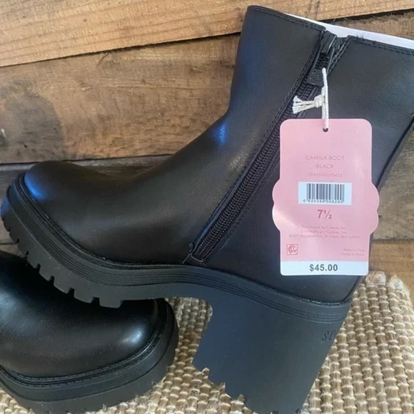 Sam & Libby Black‎ Chunky Heel Boots - Picture 10 of 12